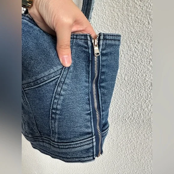 7 For All Mankind denim crop top - Picture 3 of 6